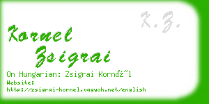 kornel zsigrai business card